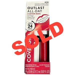 Covergirl Outlast All Day Lip Color Duo 830 Your Classic Red Longwear + Topcoat